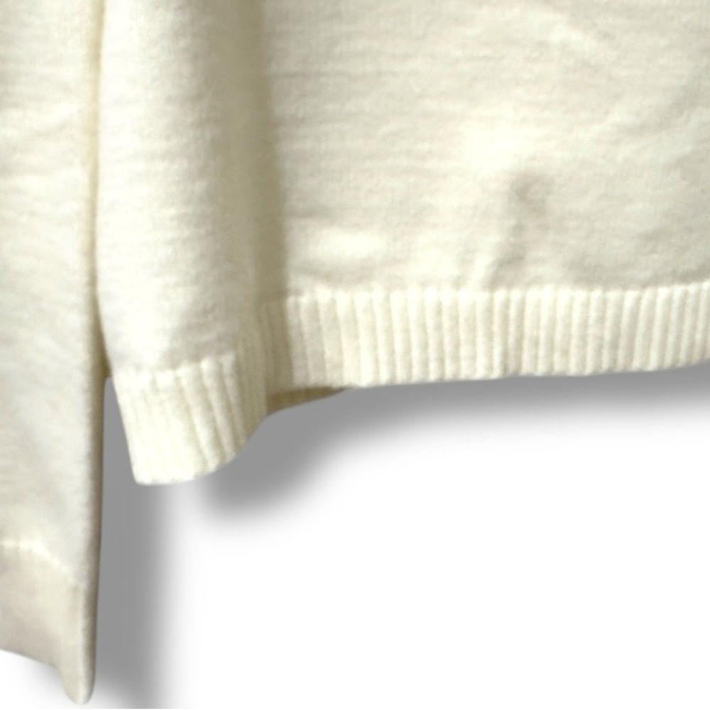 512 PRETTY GARDEN | NWOT Women’s Cream Off-Shoulder Foldover Neck Sweater (sz M) - Picture 7 of 16